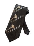 Steven Harris Mens Trombone Jazz Music Necktie - Black - One Size Neck Tie