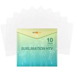 HTVRONT Sublimation Vinyl for Cotton Shirts - 10 Pack 12"x12" Matte Clear HTV Vinyl for Sublimation - Wash Durable Clear Dye Sub HTV