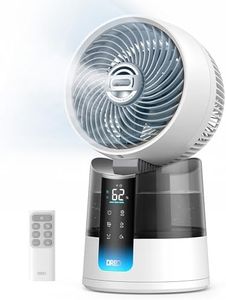 DREO TurboCool Misting Fan 516, 150°+30° Omni-directional Oscillating, Desk Cooling Fan 5℉ Drop, Evaporative air cooler, 26 ft/s Wind, Ultrafine Mist, 20dB, 6 Speeds 2 Modes, Remote Control, White