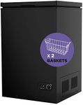 Northair 3.5 Cu Ft Chest Freezer - 2 Removable Baskets - Quiet Compact Freezer - 7 Temperature Settings - Black