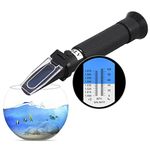 AUTOUTLET Salinity Refractometer for Aquarium Salinity Tester with ATC and Dual Scale 0-100‰ & 1.000-1.070 Specific Gravity Saltwater Tester for Seawater Pool Fish Tank