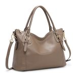 Kattee Genuine Leather Handbags Tote Shoulder Bag for Woman Satchel Designer Purse Top Handles Crossbody Bag Large Capacity