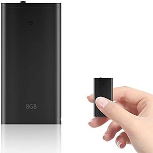H+Y Grabadora de Voz, 8 GB Portatil Grabadora con Activación por Voz, Recargable por USB y Funciones MP3, Ideal para Clases, Reuniones, Entrevistas, hasta 96 Horas
