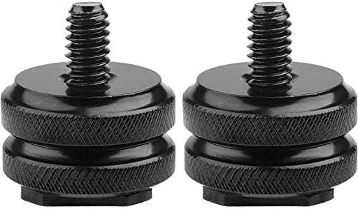 Camera Hot Shoe Mount to 1/4"-20 Tripod Screw Adapter Flash Shoe Mount for DSLR Camera Rig (Pack of 2)