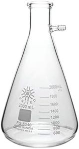 United Scientific™ FG5340-2000 Laboratory Grade Borosilicate Glass Heavy Wall Filtering Flask, Bolt Neck with Tubulation, 2000mL (2L) Capacity