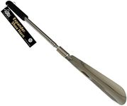 FootMatters Long Handled Metal Expander Shoe Horn Flex Spring End - Extendable & Collapsible 40 cm to 78 cm