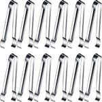 Gejoy 12 Pieces Sugar Tongs Ice Tongs Stainless Steel Mini Serving Tongs Appetizers Tongs Small Kitchen Tongs for Tea Party Coffee Bar Kitchen (Silver Curved Tip)