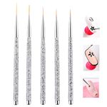 5 Pcs Nail Art Liner Brushes, Professional UV Gel Painting Nail Art Design Brush Pen Set Nail Art Point Drill Drawing Brush Pen Thin Nail Art Brush 7/9/11/15/20mm