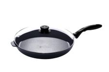 Swiss Diamond 12.5" Fry Pan HD Nonstick Diamond Coated Aluminum Fry Pan, Includes Lid Dishwasher and Oven Safe Grey