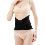 Postpartum Belly Wrap, Breathable C Section Recovery Belt High Elastic Waist Corset Belt, Adjustable Abdominal Binder Post Surgery Body Shaper (Black, M)