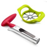 Apple Slicer & Corer Set — Divider, Apple Corer Remover, with 1 pcs Stainless Steel Apple Peeler and 1 pcs Non-Slip Handle Divider, Durable Fruit Corers for Kitchen, Home, and Dishwasher