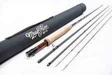 Moonshine Rod Co. Fly Fishing Rod with Carrying Case and Extra Rod Tip Section Fast Action, The Vesper, 12wt, 9'