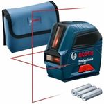 Bosch Professional Laser Level GLL 2-10 (red laserLaser, Working Range: up to 10 m, 3x Batteries AA, Pouch)