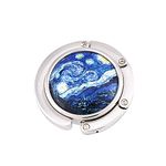 JISEN Portable Handbag Hanger Table Bar Purse Instant Swivel Top Foldable Hook Starry Night