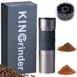 KINGrinder K_4 Iron Grey Manual Hand Coffee Grinder 240 Adjustable Grind Settings for French Press, Drip Coffee, Espresso with Assembly Consistency Coated Conical Burr Mill, 35g Capacity