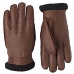Hestra Deerskin Primaloft Rib Glove, Insulated Leather Glove for Work & Everyday Use - Chocolate - 10