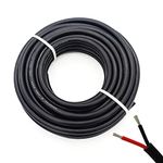 24AWG UL2464 Power Cable Electrical Wire LED Red & Black 2 conductors Stranded tinned copper 2Cord (2464-24AWG-2C- 25ft)