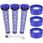 Leadaybetter for Dyson V8 Filter Replacement V7 V8 SV10 Animal Motorhead Absolute Cordless Vacuum Cleaner, 3 Post Motor Filters & 3 Pre HEPA Filters Kits, Replace Parts # DY-96566101 & DY-96747801…