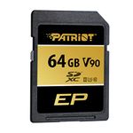 Patriot Memory V90 SD Card 64GB up to 300MT/s 5 Years Warranty SDXC UHS-II U3 Class 10 SD Card PEF64GEP92SDX