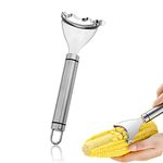 Corn Peeler, Stainless Steel Corn Cob Stripper Peeler, Corn Cob Stripper Tool for Kitchen Meals Making, Silver