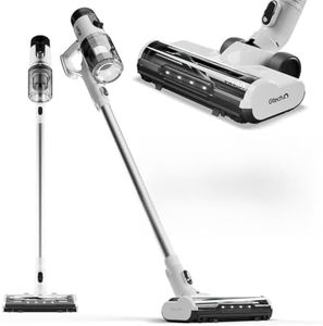 Gtech AirFOX Platinum, Cordless Stick Vacuum Cleaner, 37V Li-Ion Battery with 80 Minute Runtime, 450W Brushless Motor, 2-in-1 Upright & Handheld, LCD Display Panel, White