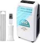 SereneLife Portable Air Conditioner- 12,000 BTU with Built-in Dehumidifier- AC Unit for Rooms up to 550 sq ft- Energy Efficient, Quiet Operation, Remote & Window Kit