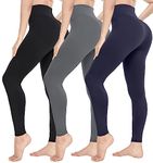 CTHH 4 Pack Leggings for Women-High Waisted Non See-Through Yoga Pants Tummy Control Workout Gym Tights