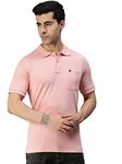 ONN Men's Baby Pink Half Sleeves Polo Collar T-Shirt with Pocket(Size : Medium)