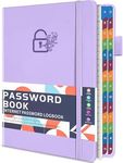 YeeCASE Password Keeper Book with Colorful Alphabetical Tabs, 5.8”x8.4” Hardcover Password Log-Book, 200 Pages/100 Sheets Password Notebook Organizer for Internet Website Address Login (Purple)