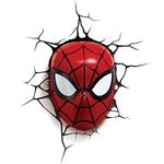 3D Light FX 816733002224 Spiderman Marvel Spider Man Mask 3D Wall Light, Plastic, Red