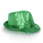 Green Sequin Fedora Hat