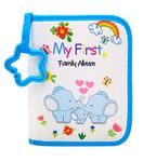 Buviagem Baby Soft Cloth Album; Babyââ‚¬Ëœs My First Photo Book for Family Memery with Safe Mirror Holds 17 Photos Kissing Elephant Familyââ‚¬¦