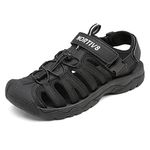 NORTIV8 Men's Sandals Closed Toe Athletic Sport Sandals Summer Shoes Lightweight Trail Walking Sandals,Size 14,Black,SNAS222M