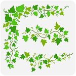 FINGERINSPIRE Ivy Painting Stencil 30x30cm Hollow Out Vine Leaves Craft Stencil Reusable Wall Border Leaf Stencil Plastic PET Plant Stencil Template for Wall, Tiles, DIY Scrapbook, Photo Album