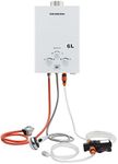 Warmiehomy Gas Water Heater 6L Instant Gas Water Heater with 12V Water Pump Propane Portable Camping Shower for Outdoor Camping RV Trip Horse Washing