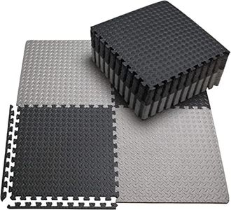 innhom Gym Flooring Gym Mats Exercise Mat for Floor Workout Mat Foam Floor Tiles for Home Gym Equipment Garage, 12 Black and 12 Gray