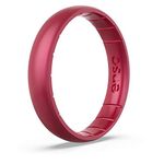 Enso Rings Thin Birthstone Silicone Ring – Unisex Wedding Engagement Band – Comfortable Breathable Band – 4.3mm Wide, 1.75mm Thick (Pink Tourmaline, 8)