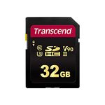 Transcend 32 GB Uhs-II Class 3 V90 SDHC Flash Memory Card (TS32GSDC700S), Black