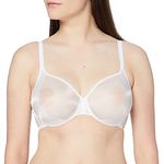 Gossard Women's Glossies Sheer U/Wired Bra, White, 34E UK