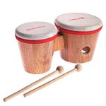 Music People Wooden Kids Bongo (Small) with Sticks ideal for Children activity/Group Play