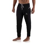 Anthem Athletics Hyperflex Men's Jogger Sweatpants - Lightweight, Zipper Pocket - Running, Athletic & Gym Training - Black Onyx - Large