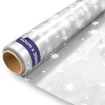 volila Clear Cellophane Roll (Snowflake Pattern) - 40cm x 30m Cellophane Wrap for Hampers - 3 Mil Thick Multipurpose Clear Cellophane Wrap Roll for Gift baskets, Florist Wrap, Food Packaging (1 Roll)