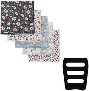 Mantieqingway Cotton Floral Handkerchiefs for Men 5 PCS Pocket Squares with 1 Holder, for Wedding Party Tuxedo Suit Jacket (Style 10)