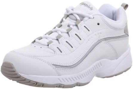 Easy Spirit Womens Romy Leather Athletic Walking Shoes White 10 Narrow (AA,N)