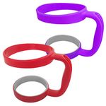 Tumbler Holder- Red&Purple, SourceTon Set of 2 Tumbler Holder Handle compatible with 30 OZ YETI, Rtic, OZARK TRAIL SIC Cup Ozark Trail Berg, SIC, Chillr, Kodiak, Boss Tumbler Mug