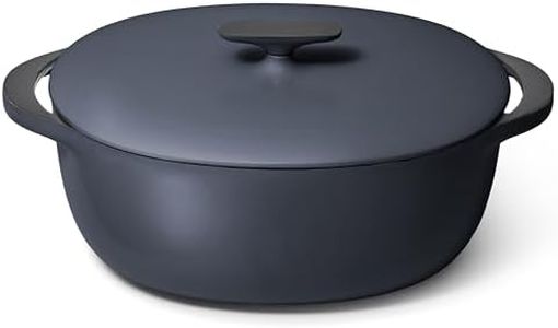 Caraway Enameled Cast Iron Dutch Oven - 8qt Dutch Oven With Lid - 3 Layer Enamel Coating - No Seasoning Required - Compatible With All Stovetops - Oven Safe - No Forever Chemicals - Midnight Blue