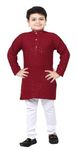 Arihant Traders Kid's Full Sequin Embroidery Mirror Work Kurta with Pajama for Boys (12-13 Years, Maroon)