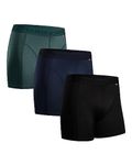 DANISH ENDURANCE Men's Sports Trunks, Breathable, Soft, Quick Dry, 3 Pack, Multicolour (1x Black, 1x Blue, 1x Green), Large