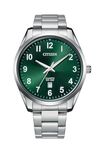 Citizen Mens Quartz Watch 42mm Silver-Tone Stainless Steel Case and Bracelet with Green Dial (BI1031-51X)