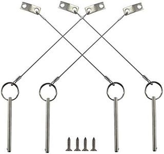 4PIECES of Quick Release Pin 1/4" Diameter, Usable Length 3"(76mm), Total Length 3-3/4"(95mm) Full 316 Stainless Steel, Bimini Top Pin, Marine Hardware